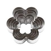 Blumen - Ausstecher-Set von Paderno,
Höhe 3 cm / Ø 4,5 cm - 10 cm
Für süßen oder herzhaften Teig, Fondant, Marizpan, zum Dekorieren von Tellern und Servierplatten, 
spülmaschinengeeignet,rostfreier Edelstahl
