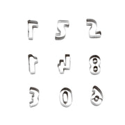 Zahlen - Plätzchen-Ausstecher-Set von Paderno, von 0-9, zum Dekorieren für Kindergeburtstage 4 cm x 2 cm, rostfreier Edelstahl
