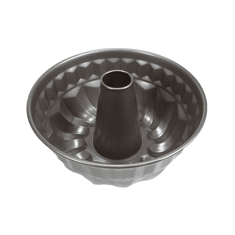 Paderno Gugelhupfform aus Stahl, klassisch rund, Durchmesser 22 cm, Höhe 12 cm, Gewicht 300 gr, bis 230 backofenfest, antihaftbeschichtet