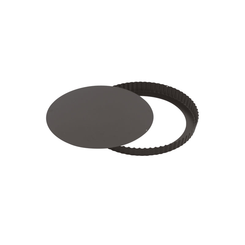 2-teilige runde Backform für Torten-böden von Paderno, herausnehmbarer Boden, Rand in Wellenform, antihaftbeschichtet 
Online-Shop Home-and-Kitchen.de