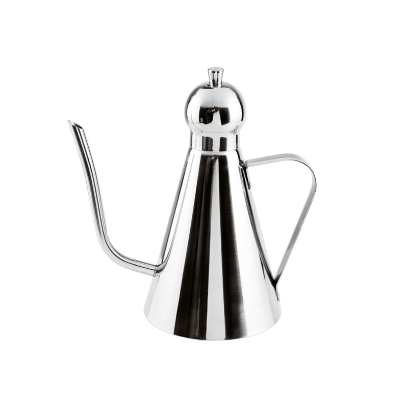 Profi-Ölkanne von Paderno, rostfreier Edelstahl, Höhe 15,5 cm, Durchmesser  9 cm, dünner Ausgießer sorgt für gezielte Dosierung. Online-Shop Home-and-Kitchen.de