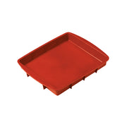 Eckige Quiche- und Tarteform von Paderno, glatter Boden und Rand
lebensmittelgeeignetes Silikon, Rot, 
28 cm x 24 cm x 4 cm, Gewicht 260 gr, Fassungsvolumen 2,6 Liter, spülmaschinengeeignet,
nutzbar von - 40 ° C bis + 280 ° C