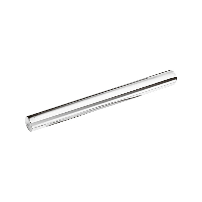 Glatter Edelstahl-Teigroller von Paderno, Länge 50 cm / Ø 5 cm, Gewicht 690 gr,
durchgehende Walzenform ohne Seitengriffe,