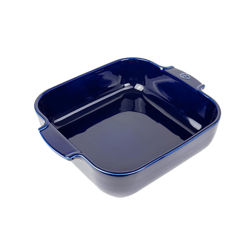 Auflaufform APPOLIA von Peugeot , quadratisch, Blau, 28 cm, aus 100 % natürlichen Rohstoffen, verglaste Emaille, Online-Shop Home-and-Kitchen.de