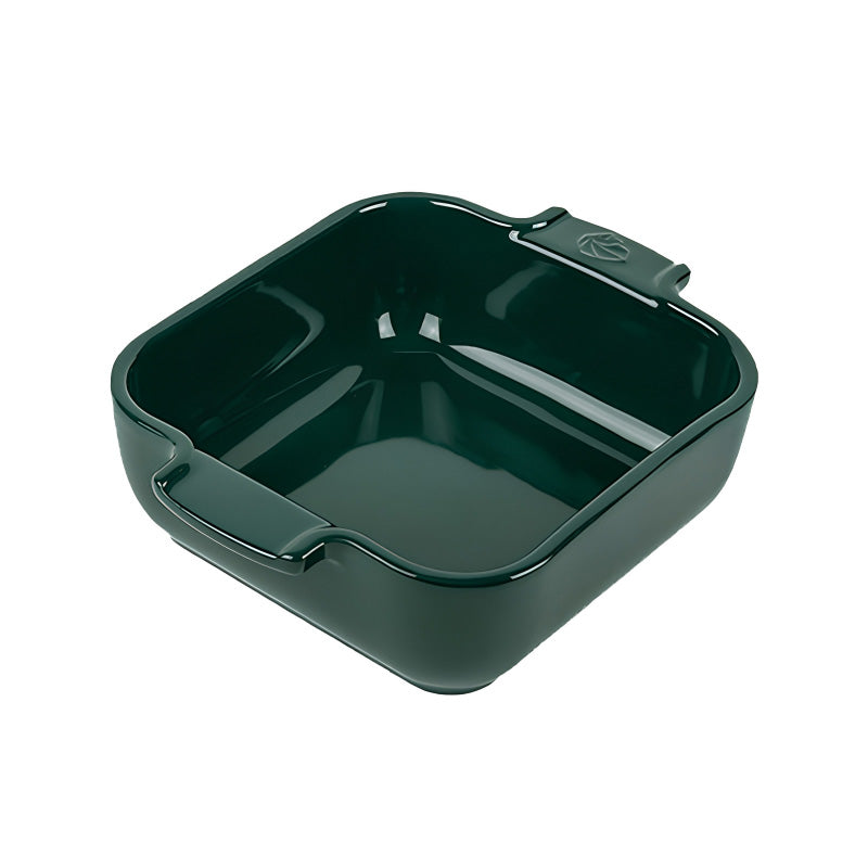 Auflaufform APPOLIA von Peugeot, quadratisch, Waldgrün, 18 cm, aus 100 % natürlichen Rohstoffen, verglaste Emaille Online-Shop Home-and-Kitchen.de