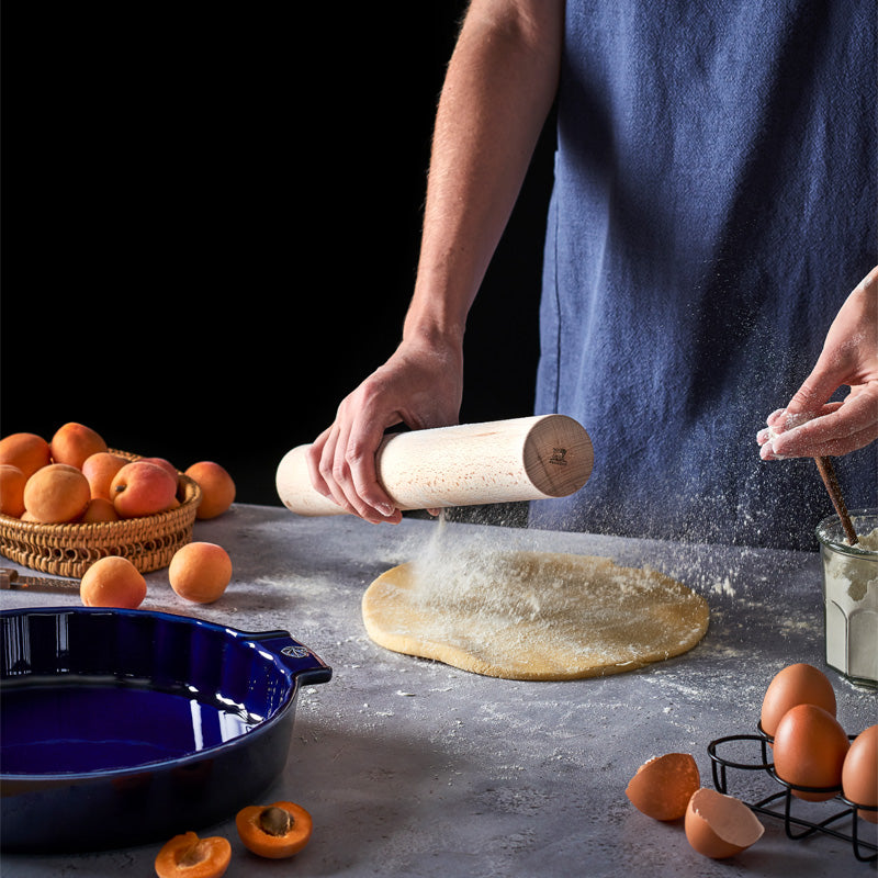 Keramik-Tarteform, Blau, abriebfeste Glasur, Logo auf Griff, Online-Shop Home-and-Kitchen.de