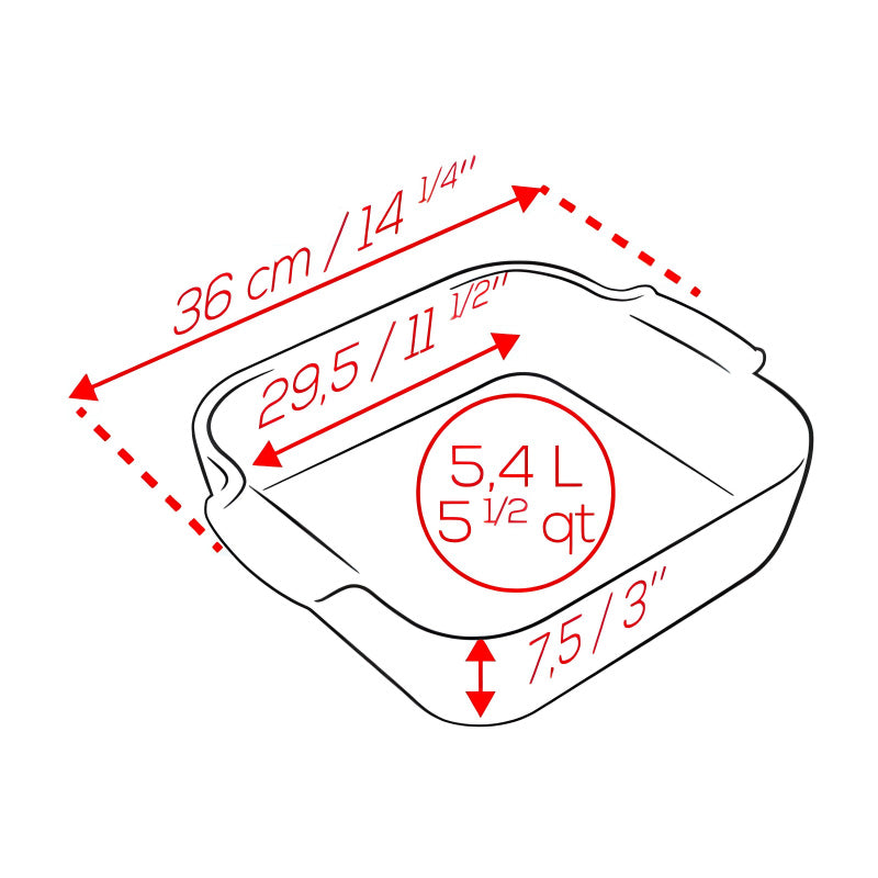 Maße der Auflaufform