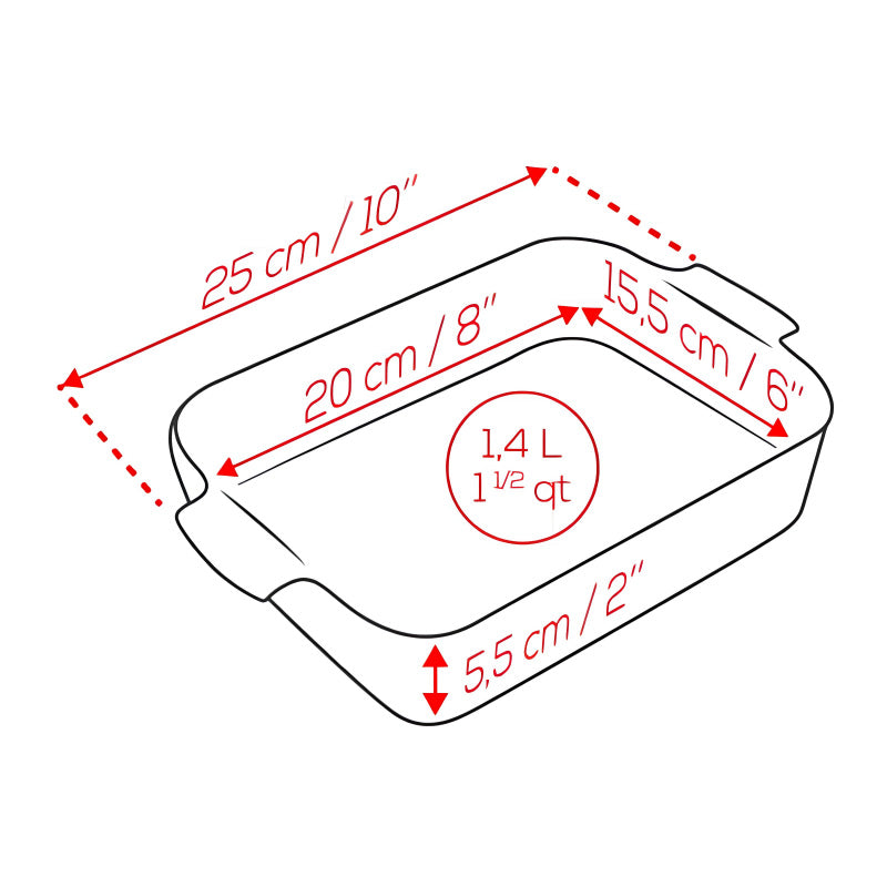 Maße der Auflaufform