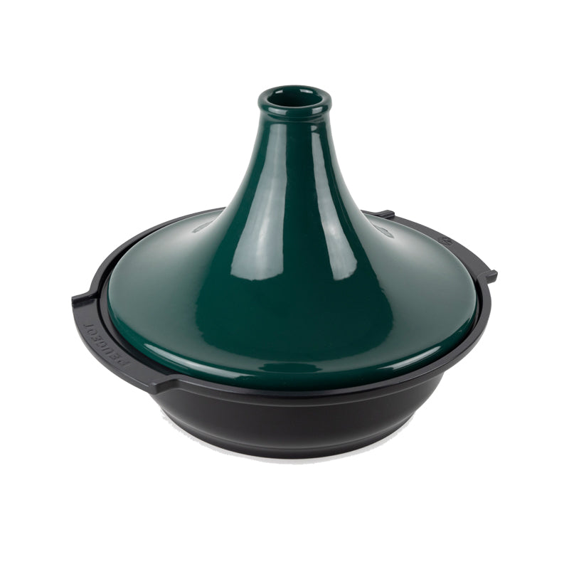Peugeot-Tajine ATLAS , Grün, Keramik, Höhe 23 cm mit Deckel, Durchmesser von 30 cm. Stahlboden, Antihaftbeschichtung, PFAS-frei , Schale aus 100 % recyceltem Aluminium. Online-Shop Home-and-Kitchen.de