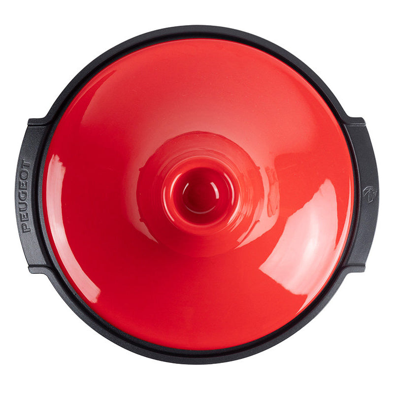 Peugeot-Tajine ATLAS, Deckel: Rot,  3 weitere Farben erhältlich, Keramikbeschichtung PFAS-frei, Schale aus 100 % recyceltem Aluminium. Online-Shop Home-and-Kitchen.de