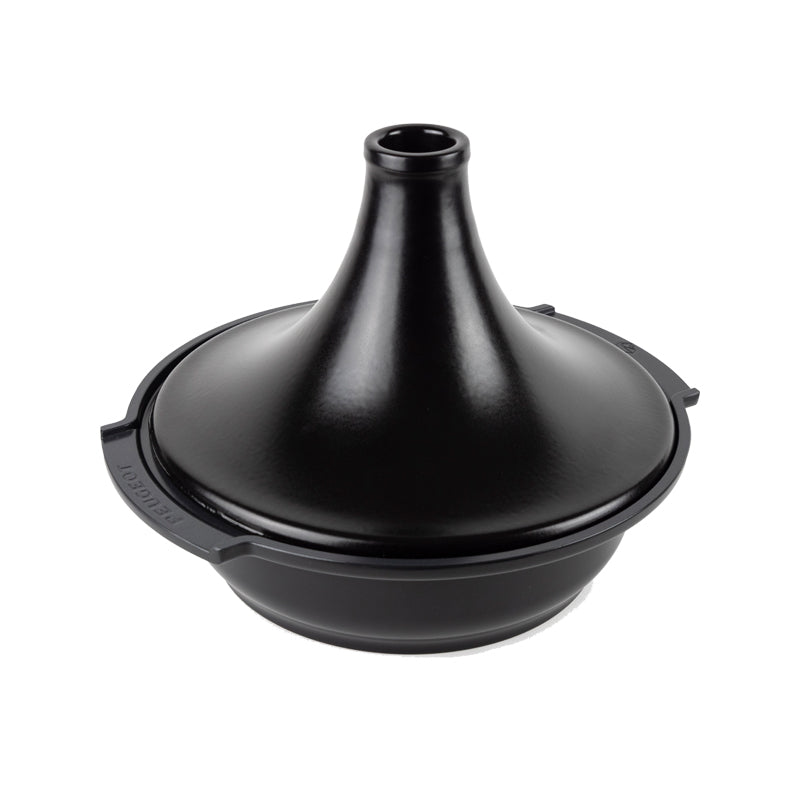 Peugeot-Tajine ATLAS , Schwarz, Keramik, Höhe 23 cm mit Deckel, Durchmesser von 30 cm. Stahlboden, Antihaftbeschichtung, PFAS-frei , Schale aus 100 % recyceltem Aluminium. Online-Shop Home-and-Kitchen.de