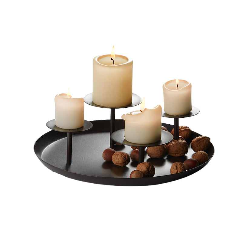 COSTA RICA, Kerzenständer oder Adventsteller, pulverbeschichteter Stahl, Höhe 10 cm, Durchmesser 30 cm, Farbe: Braun, von Philippi Design
