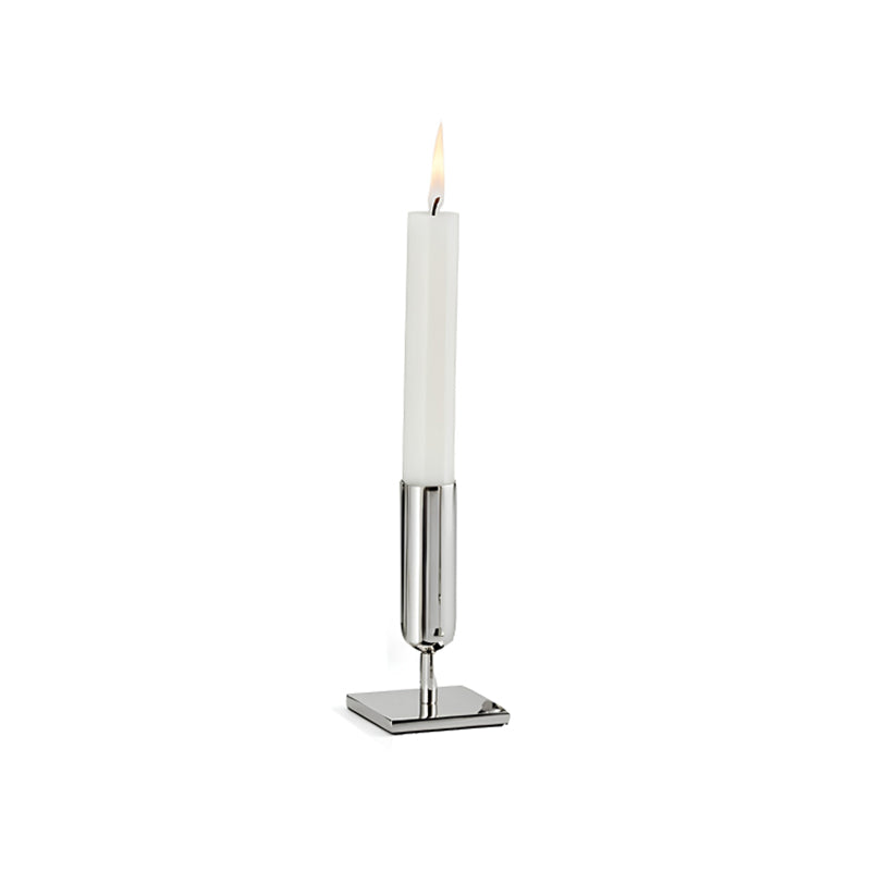 Edelstahl-Kerzenständer LAMBDA von Philippi-Design, 2 Größen. Größe S: 11 cm, Größe L: 19 cm, Edelstahl, Online-Shop Home-and-Kitchen.de