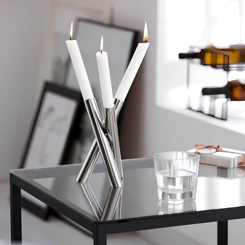 PERPLEX, Stabkerzenhalter von Philippi Design, aus Edelstahl, Höhe von 15 cm, Durchmesser von 11 cm. Online-Shop Home-and-Kitchen.de