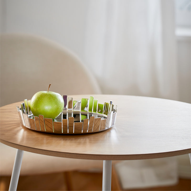 Edelstahl-Schale MANHATTAN in der Größe L, Durchmesser 29 cm. Auch als Tablett oder Obstschale, von Philippi Design und im Online-Shop Home-and-Kitchen.de