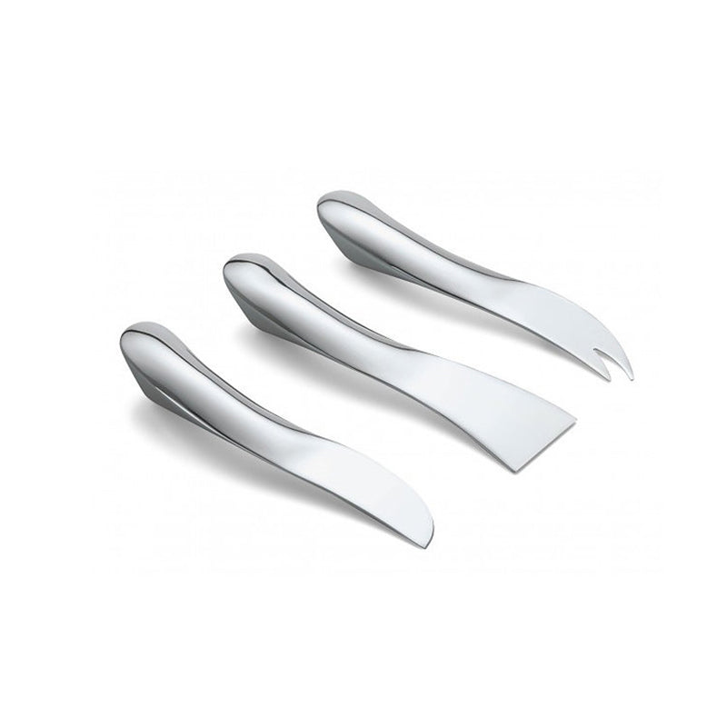 3-teiliges Käsemesser-Set WAVE von Philippi Design, Edelstahl, klares Design, Online-Shop Home-and-Kitchen.de