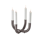 SALONE Kerzenständer - 4-armig - von Philippi Design, grau, Alternative zum klassischen Adventskranz, Höhe 12 cm / Ø 23 cm, Online-Shop Home-and-Kitchen.de