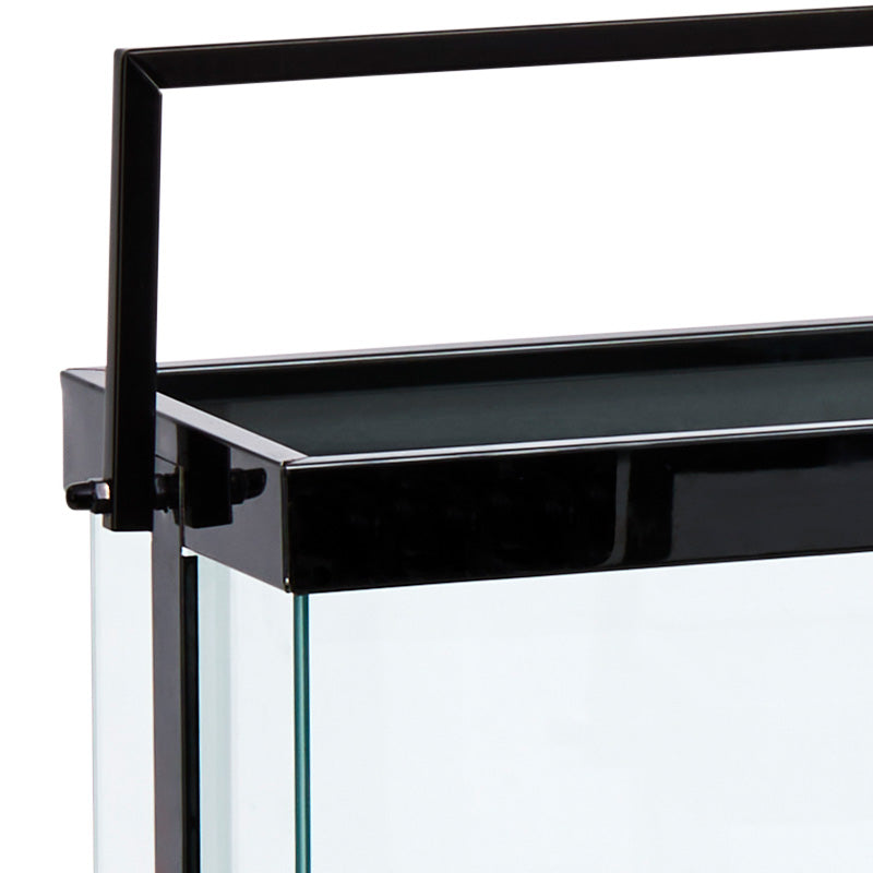 Tragegriff, auch zum Aufhängen, Laterne/Windlicht LUXOR, schwarz, Größe S, pulverbeschichtetes Metall Sicherheitsglas. Größe  32x15x42 cm.