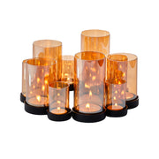 BELLO HORIZONTE Lichtspiel von Philippi Design, 10 bernsteinfarbene, verspiegelte Glasröhren, unterschiedliche Höhen,  Höhe 15 cm / Ø 29 cm. Online-Shop Home-and-Kitchen.de