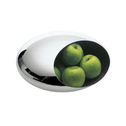 Große COCOON Schale von Philippi Design, Obstschale aus poliertem Edelstahl, breite Öffnung, hinten geschlossen
