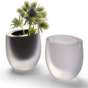 OPAK Vase aus dickem Glas von Philippi Design, matte Optik, aufwendige Handarbeit, weiß, Länge 14 cm, Höhe 13 cm, Ø 9 cm - Gewicht 2,2 kg