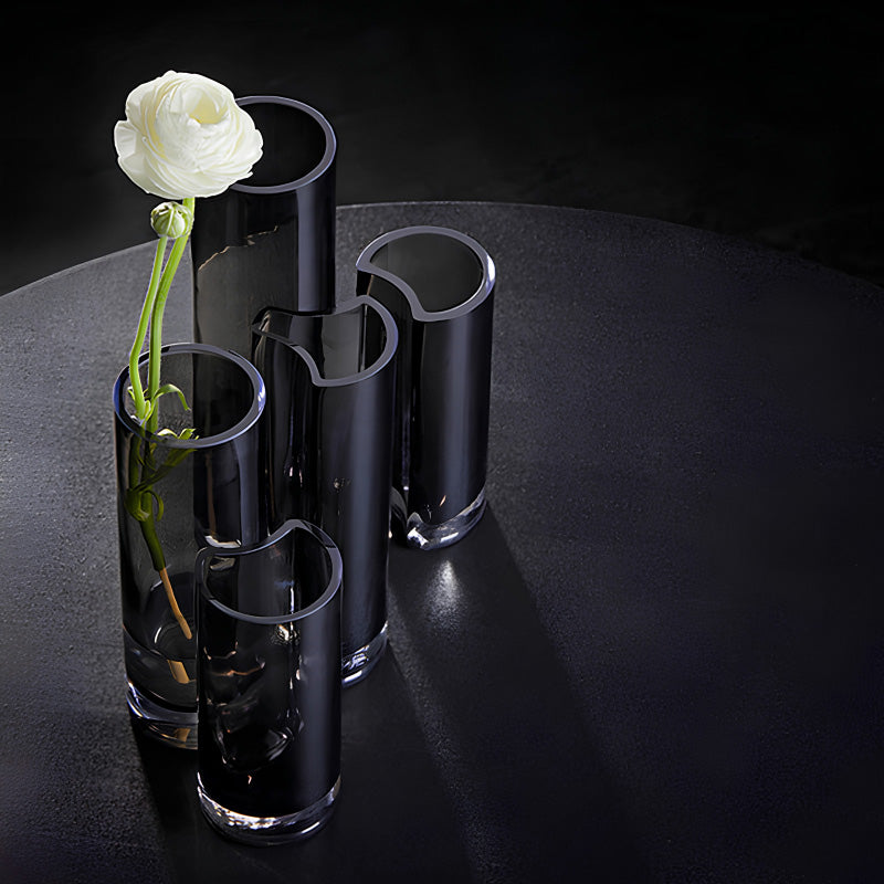Philippi Design Vase MODULE, rauchgrau, 5teilig, unterschiedliche Höhen, Größe: 25x7x25 cm. 
Online-Shop Home-and-Kitchen.de