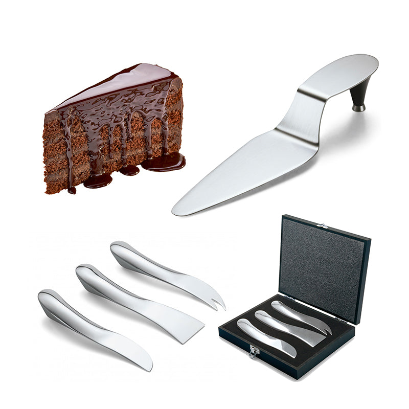 Geschenke von Philippi zu jeder Gelegenheit: z.B. elegantes Käsemesser-Sets in Geschenkbox oder raffinierter Tortenheber