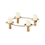 LA SERENA Kerzenständer von Philippi Design, für Stabkerzen und Stumpenkerzen, 4 Gelenke, Edelstahl mit PVD-Vergoldung, Höhe 7 cm /Ø 37 cm, Online-Shop Home-and-Kitchen.de