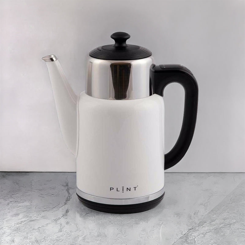 PLINT Wasserkocher aus Edelstahl und Kunststoff in 8 Farben, 
doppelwandiges Design, 360°-Sockel
Volumen 1,7 Liter, digitale Anzeige