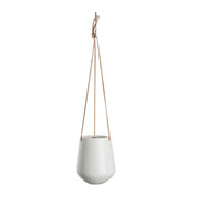 Keramik-Hängeampel SKITTLE von Present Time, weiß, Höhe 15 cm, Durchmesser 13,5 cm zum Aufhängen an 3 Schnüren