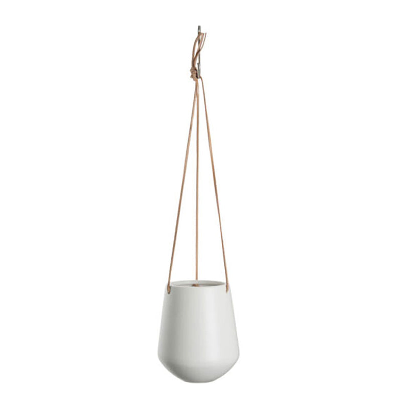 Keramik-Hängeampel SKITTLE von Present Time, weiß, Höhe 15 cm, Durchmesser 13,5 cm zum Aufhängen an 3 Schnüren