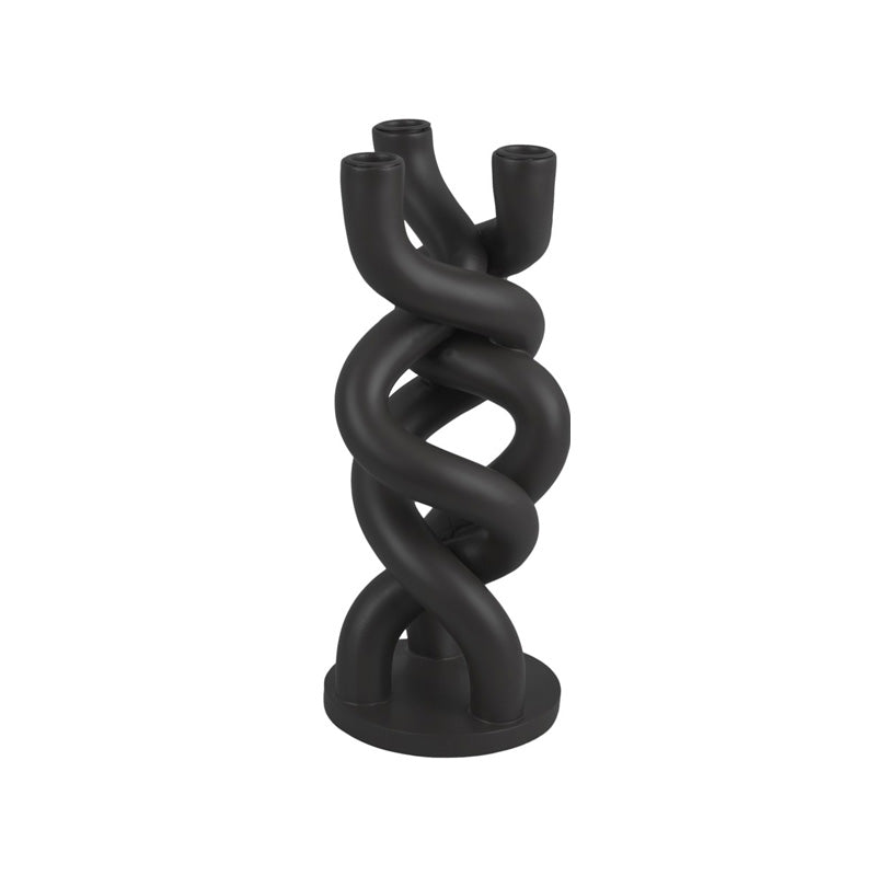 TWISTED Kerzenständer von Present Time. 3-armig, für Stabkerzen, 
3 ineinander verschlungene Kerzen-halter aus Keramik, Höhe 31 cm / Ø 13 cm. Online-Shop Home-and-Kitchen.de