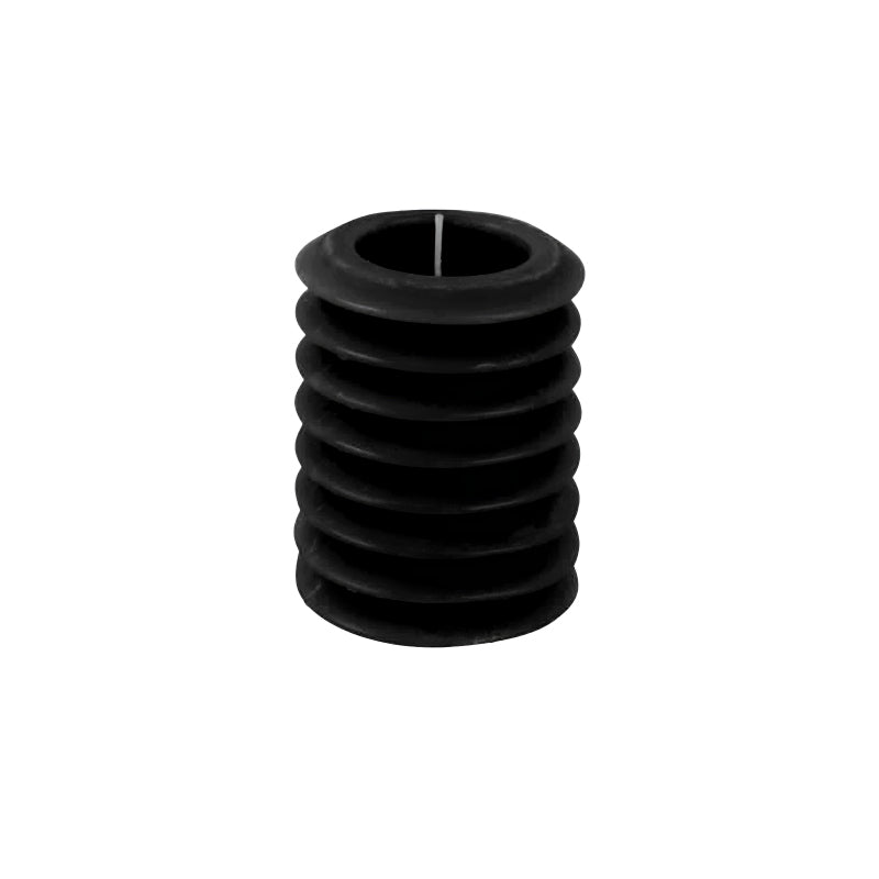 Schwarz - CIRCLE Stumpenkerze von Present Time, gerippt, 
Größe: Höhe 7,5 cm / Ø 7,5 cm / 
Größe: Höhe 10 cm / Ø 7,5 cm / 
Größe: Höhe 15 cm / Ø 15 cm / 