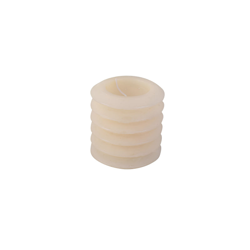 Farbe Creme - CIRCLE Stumpenkerze von Present Time, gerippt, 
Größe: Höhe 7,5 cm /  7,5 cm / 
Größe: Höhe 10 cm / Ø 7,5 cm / 
Größe: Höhe 15 cm / Ø 15 cm / 