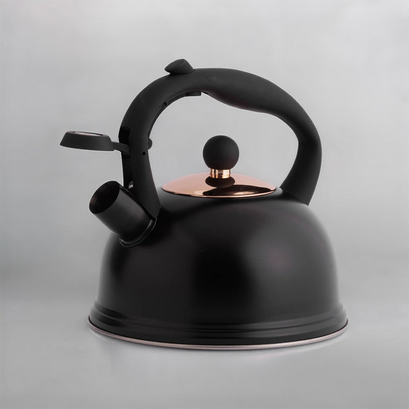 Seit 125 Jahren:  Price & Kensington - Wasserkessel, Farbe Schwarz mit  kupferfarbigem Deckel und großem Griff. Online-Shop Home-and-Kitchen.de