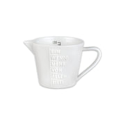 Kleiner Messbecher für 120 ml Inhalt von Räder Design, weißes Porzellan, Mess-Skala im Inneren in schwarzer Schrift, großer Henkel