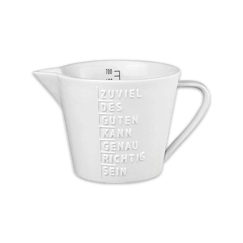 Messbecher von Räder Design, 700 ml Volumen ,weißes Porzellan,  Mess-Skala im Inneren mit Henkel