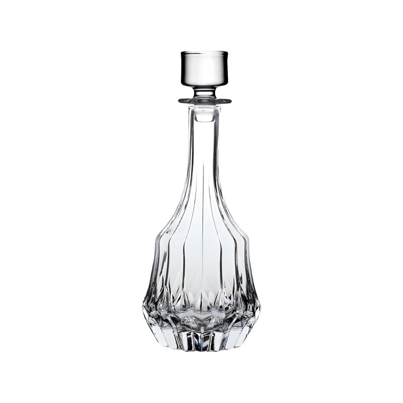 Glaskaraffe ADAGIO von RCR Cristalleria Italiana, mit Rillenmuster und Korken . Online-Shop Home-and-Kitchen.de