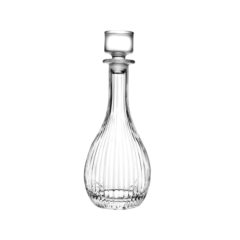 Glaskaraffe TIMELESS von RCR Cristalleria Italiana mit Rillenmuster und Glaskorken., auch für Wasser geeignet. Online-Shop Home-and-Kitchen.de