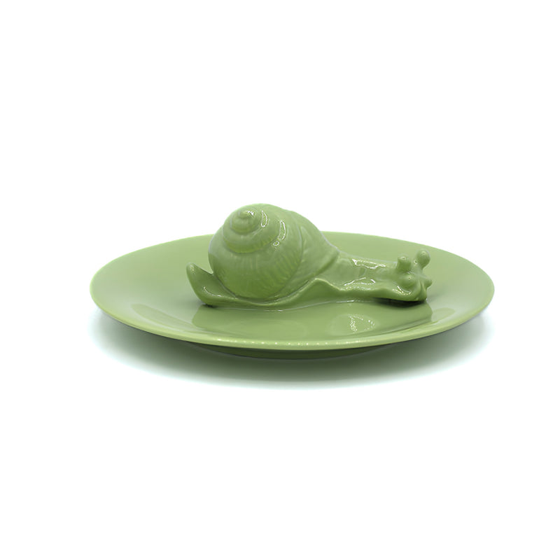 Schnecke Gisele auf Servierteller von Rebirth Ceramics aus Italien. 6 unterschiedliche Tierfiguren, verschiedene Farben. Online-Shop Home-and-Kitchen.de