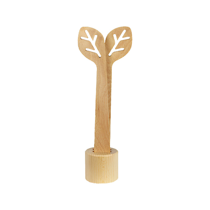  3-teilige Holz-Salatbesteck BLATTSPITZE von Reine Mère aus Holz aus den Jurawäldern. Mit Holzblock. Online-Shop Home-and-Kitchen.de.