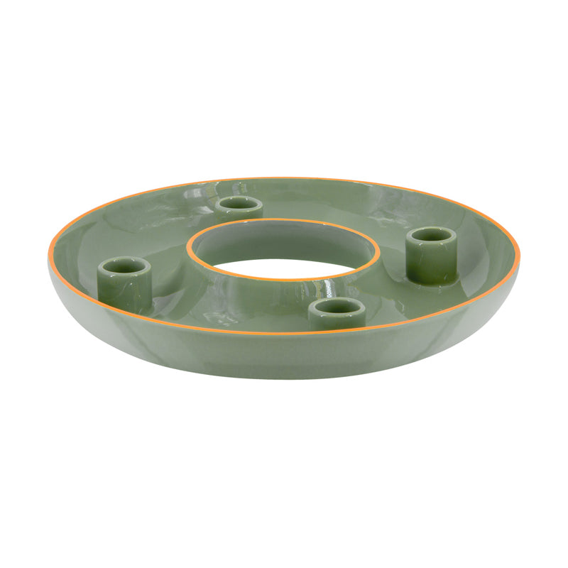 Glasiert und in einem zarten Grünton - LUCIA, die Keramik- Adventskranzschale von Remember für 4 Kerzen. Online-Shop Home-and-Kitchen.de