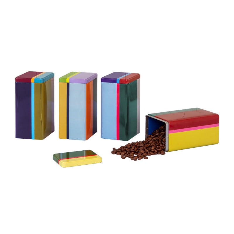 4er Dosen-Set YARA von Remember  in unterschiedlichen Farben und Mustern. Deckel austauschbar. Online-Shop Home-and-Kitchen.de