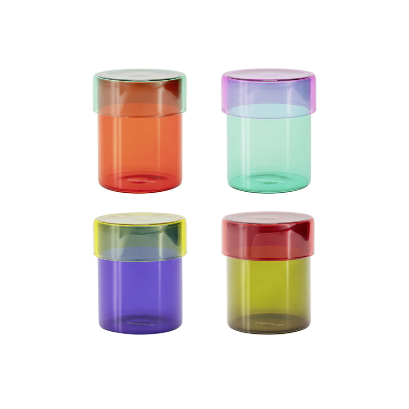 4-teiliges Glasdosen-Set COSIMA von Remember in unterschiedlichen Farben und Deckeln. Online-Shop Home-and-Kitchen.de