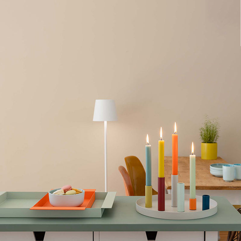 Kerzenhalter Luna kombiniert mit 3-er Set Trias, von Remember.  Zu finden im Online-Shop Home-and-Kitchen.de
