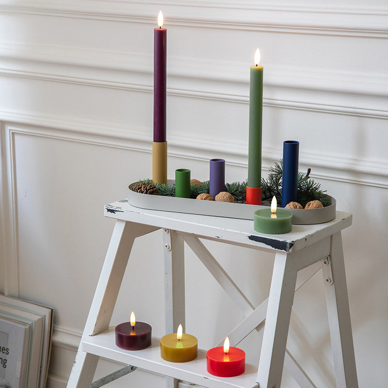Kombinierter  LUNA Kerzenständer von Remember in ovaler Form, mit Teelichtern. 
