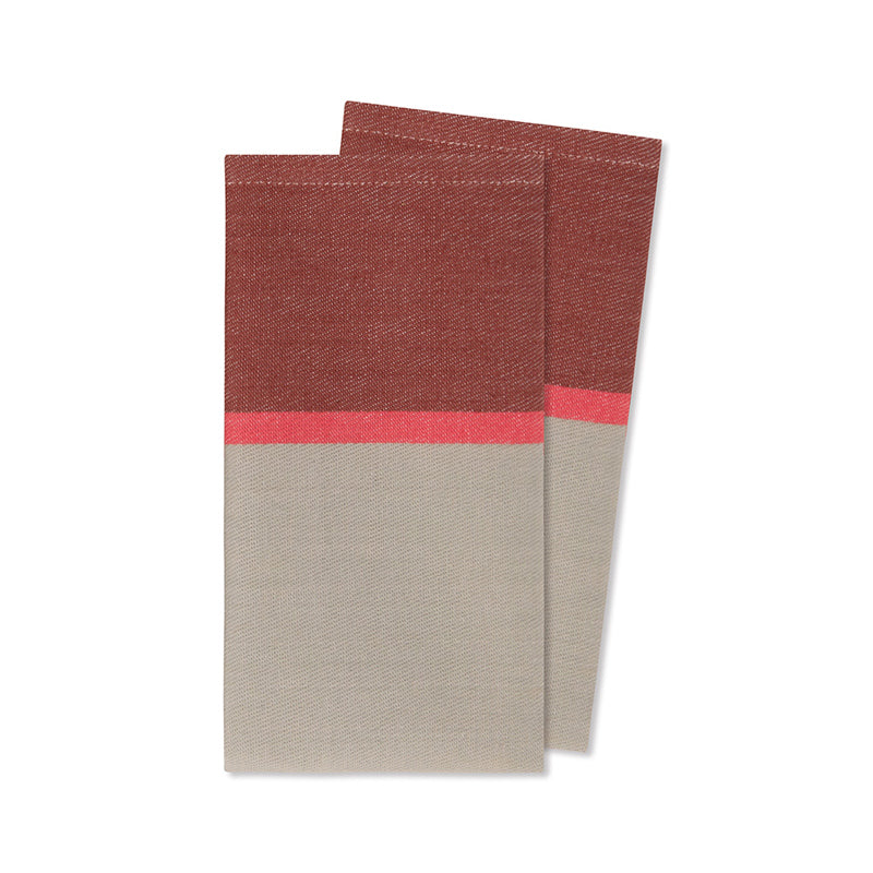 RASPBERRY-Servietten von Remember mit Blockstreifen, 2er Set, 40x40 cm. Online-Shop Home-and-Kitchen.de