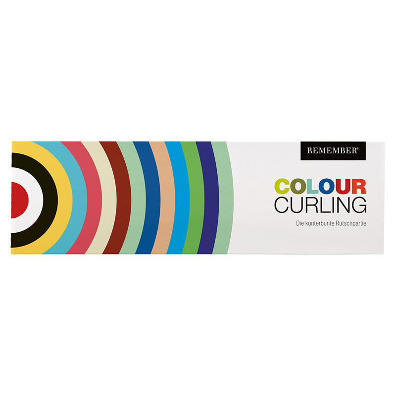 Das COLOUR-CURLING-Spiel von Remember ist ein Spiel für die ganze Familie, für drinnen oder draußen. Die 