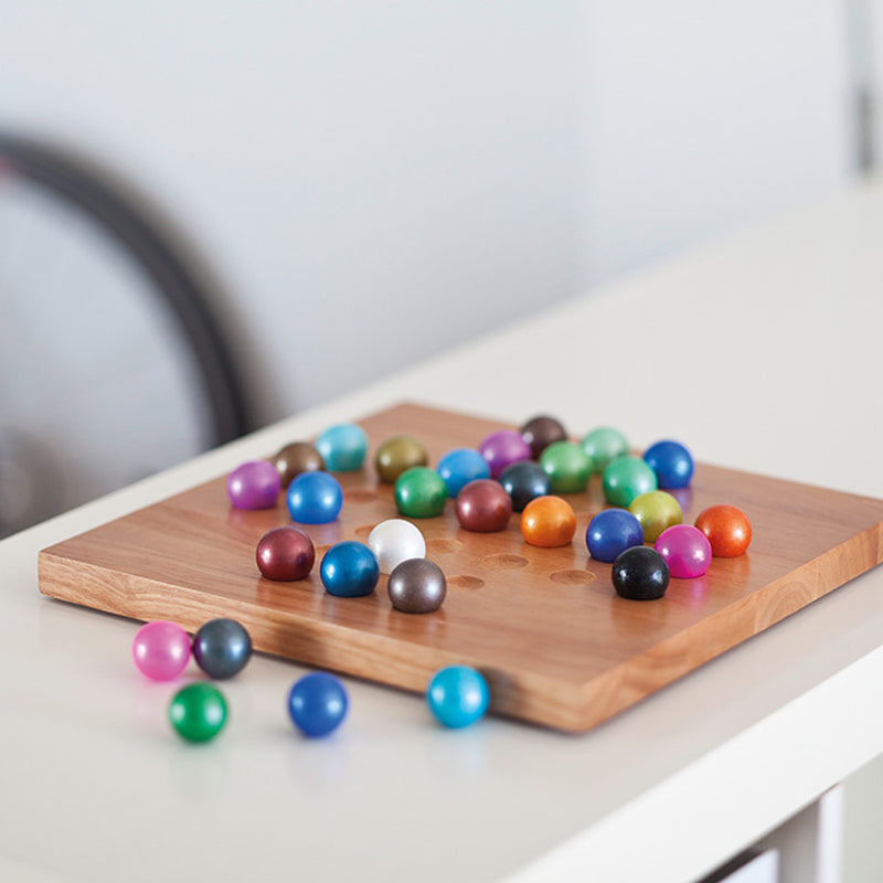SOLITÄR, ein Brett- und Taktikspiel von Remember, mit Holz-Spielbrett und Glaskugeln. Online-Shop Home-and-Kitchen.de