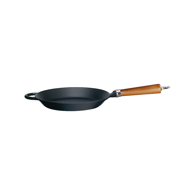 MAESTRO-Pfanne von Ronneby Bruk,  Gusseisen, von Hand hergestellt. PFAS-frei, unbeschichtet, 2 Größen, langer Holzgriff, Online-Shop Home-and-Kitchen.de